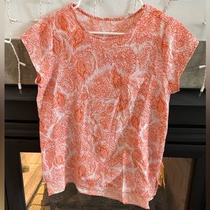 Orange Sheer Summer Blouse